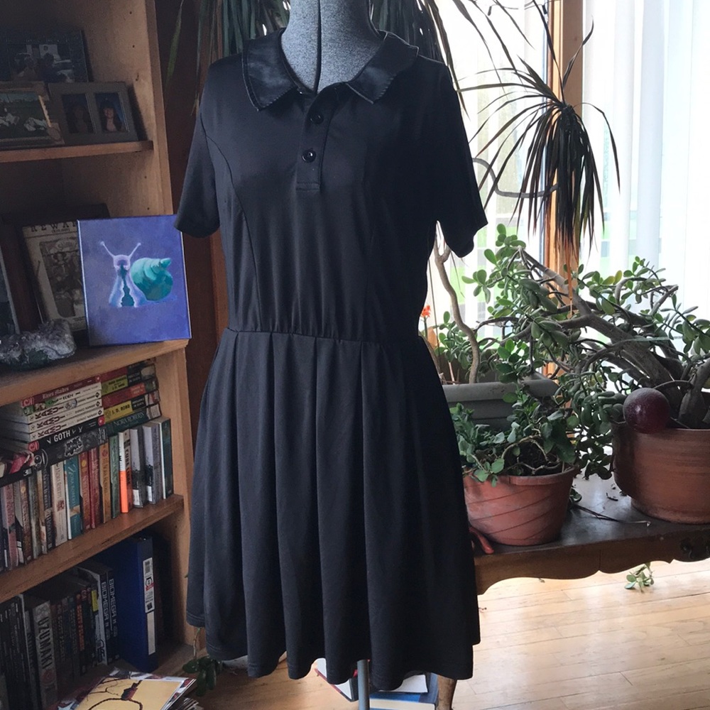 Killstar Faux Leather Collar Dress